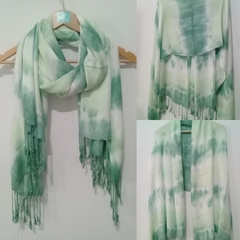 Set Pashmina shibori + barbijo anatómico a tono - comprar online