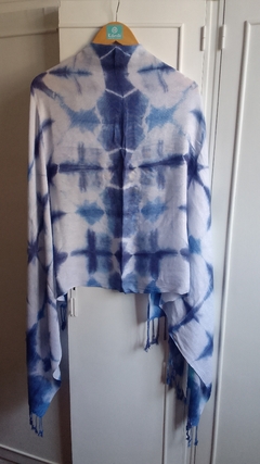 Set Pashmina Shibori Ao + Collar Mariposa lo en internet