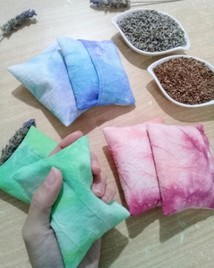 Almohaditas Térmicas para calentar manos con semillas de lino, Lavanda y Bergamota