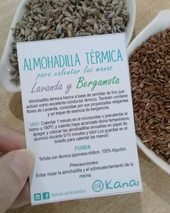 Almohaditas Térmicas para calentar manos con semillas de lino, Lavanda y Bergamota - comprar online