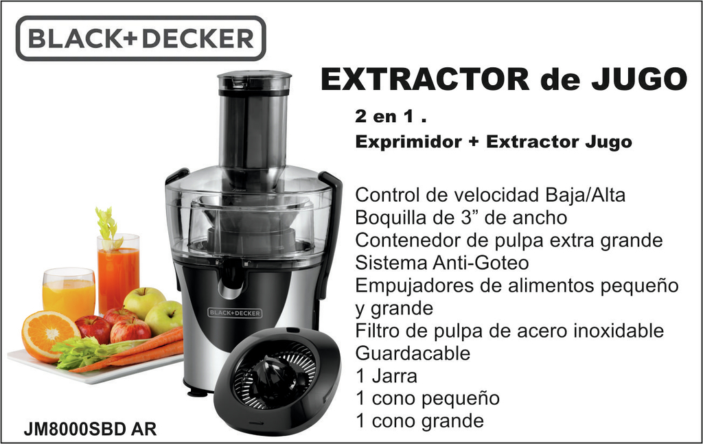 EXTRACTOR DE JUGO , 2 EN 1. BLACK & DECKER