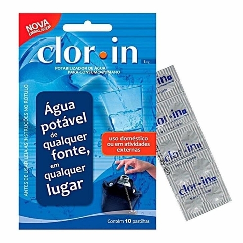 Clorin Potabilizador de Água 1mg 10 pastilhas - Acuapura - Pepplay Esportes