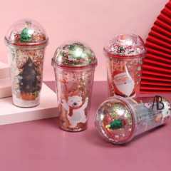 VASO CON GLITTER "MERRY CHRISTMAS"