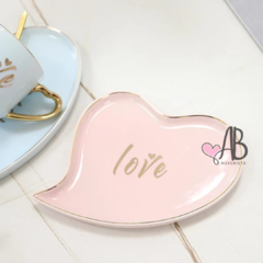 TAZA CON PLATO LOVE GOLD - comprar online