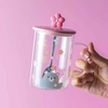 TAZA CON TAPA ANIMALES KAWAII