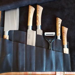 Funda para Utensilios con set cuchillos de acero más pelador