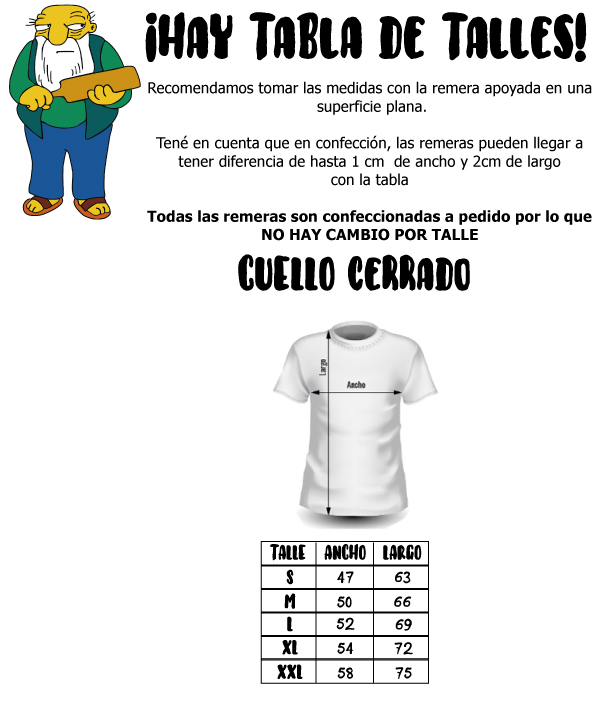 tabla de talles