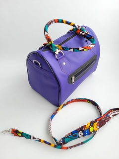 Bolsa Afra Baú Berenice I _ Cor Roxo_ Tecido Africano - AFRA Design