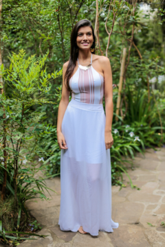 Saia longa esvoaçante em chiffon - comprar online