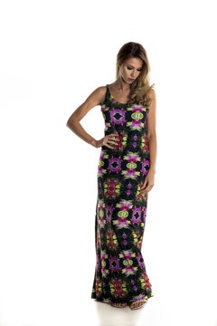Vestido longo em malha Filhos do Sol