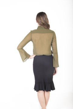Blusa manga sino em crepe - comprar online