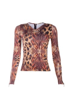 Blusa sport manga comprida básica em lycra - Donna Brasiliana