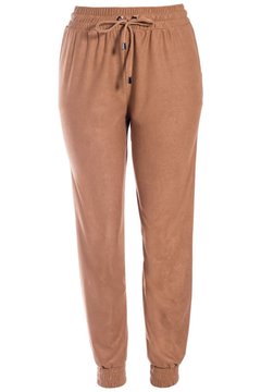 Calça jogger em suede
