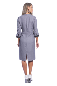 Vestido midi clássico em tweed pied de poule na internet