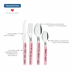 Juego de cubiertos Tramontina My Lovely Kitchen Rosado 16 piezas (copia) - comprar online