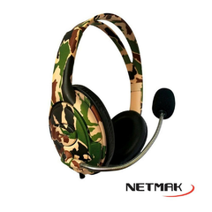 Auriculares gamer Netmak NM-BATTLE camuflaje