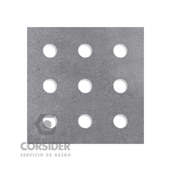 Chapa Perforada Mod. Redondo 5mm Doble Salto en Fila