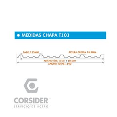 Chapa Prepintada Trapezoidal T101 Gris - comprar online