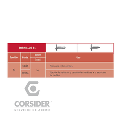 Tornillos T1 Punta Aguja 6x3/8 - comprar online