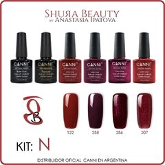 ¡OFERTA! - Kit 4 Colores Esmalte Canni Gel UV/LED + Top + Base - en internet