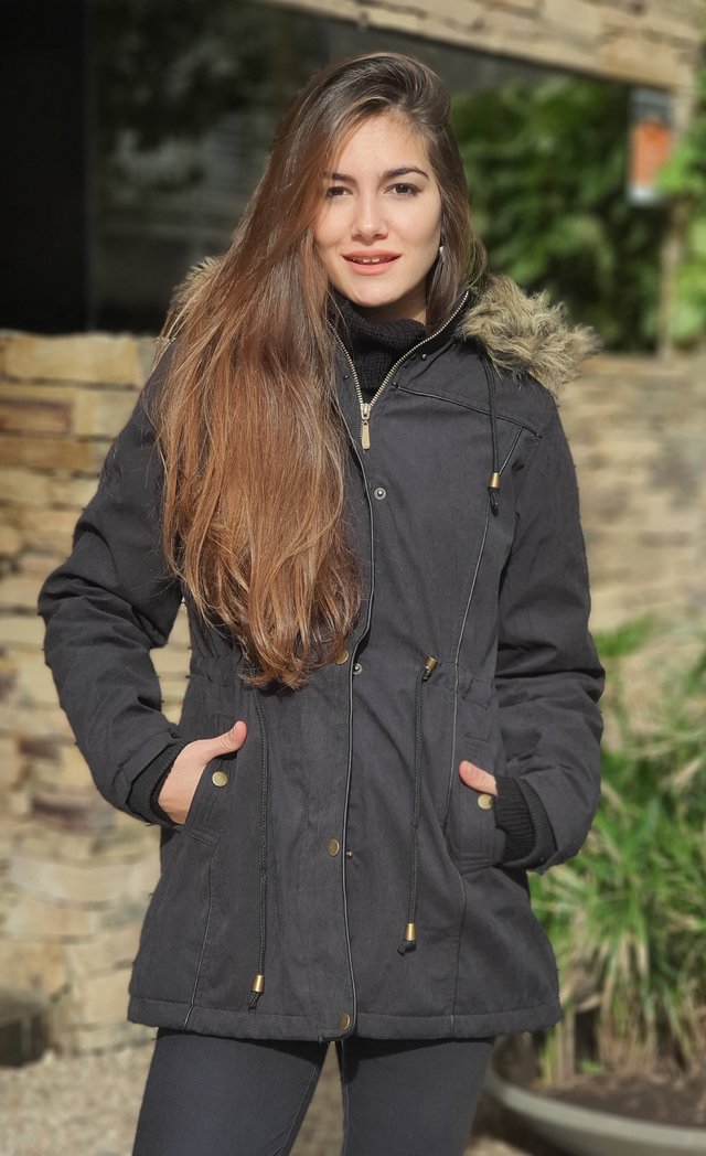PARKA PLUMA MUJER NEGRA - Arcam