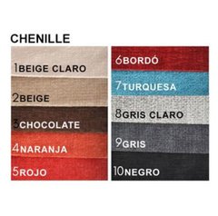 Sillón esquinero móvil Premium 3 cuerpos tapizado en Chenille más 2 puff - comprar online