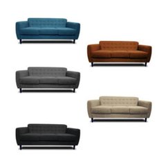 Sillón Deco de 3 cuerpos tapizado en lino con respaldo capitoné - comprar online