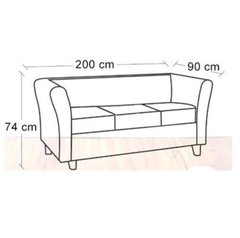 Sillón NYK 3 cuerpos tapizado en chenille en internet