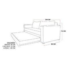 Sillón cama Edgard de 3 cuerpos premium con carro tapizado en chenille o eco cuero en internet