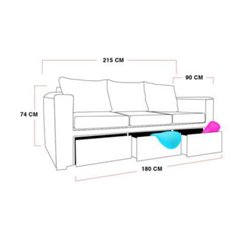 Sillón Bil de 3 cuerpos premium con cajones tapizado en chenille o eco cuero en internet