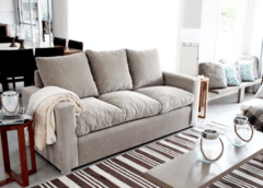 Sillon Sofa 3 Cuerpos Chenille Doble Almohadon Placa Soft
