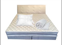 COMBO SIENA -- COLCHON Y SOMMIER KING SIZE EN RESORTES 180 X 190 + 1 RESPALDO + 1 COLCHA + 1 CUBRE COLCHON + 2 ALMOHADAS - comprar online