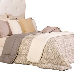 COMBO VENECIA -- COLCHON Y SOMMIER DE RESORTES 2 PLAZAS 130 X 190 + 1 RESPALDO CON 6 BOTONES (BLANCO NEGRO O BEIGE)+ SABANAS + ACOLCHADO + 2 ALMOHADAS en internet