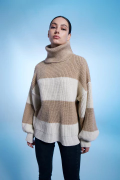 SWEATER RAYADO WEEZER - CAMEL