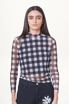 POLERA CHECKER - NEGRO - tienda online