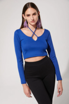 TOP FLORA - AZUL