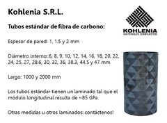 Tubo fibra de carbono D06x09 mm x L2000 mm - comprar online