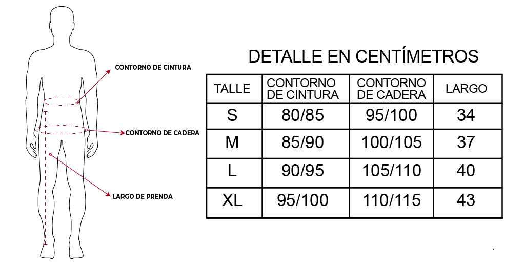 Tabla de Talles Calza Larga Snauwaert Zuart