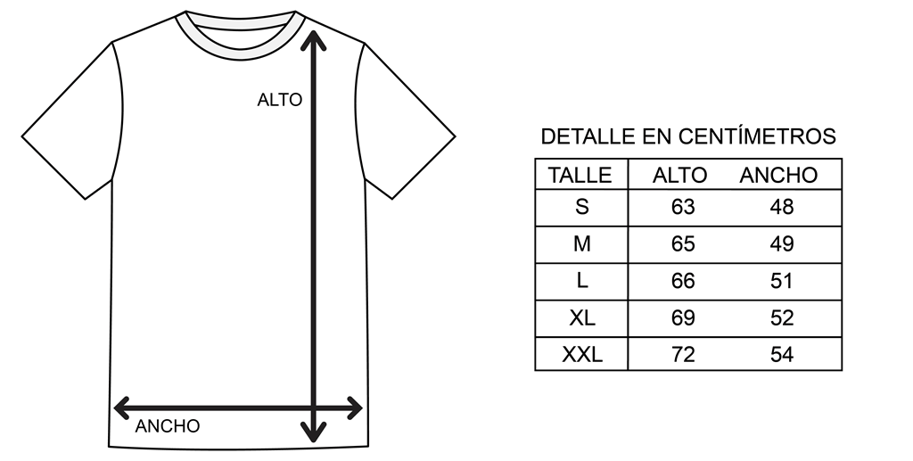 Tabla de Talles Chombas Odea ODpro AJPP