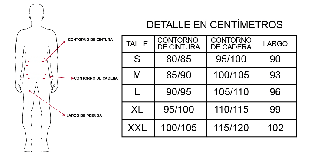 Tabla de Talles Calza Larga Snauwaert Storm