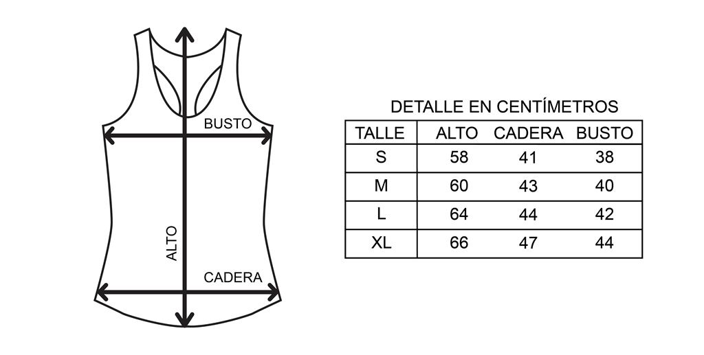 Tabla de Talles Musculosas Nox Pro Azul Marino