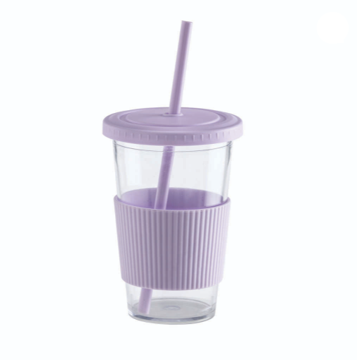 Vaso Doble Pared Transparente con Sorbete 🥤🥤🥤🥤Size 16.8*10CM