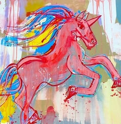 Obras "Unicornios" 100x100 - comprar online