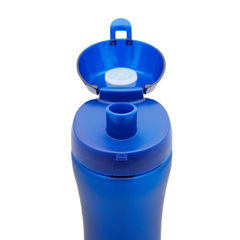 botella deportiva plástica sport bottle con logo. Botella plastica azul con logo