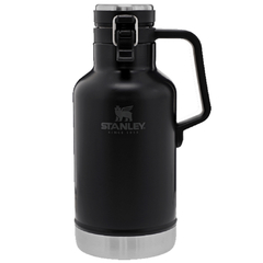 growler stanley negro con logo ideal para mantener la cerveza fria