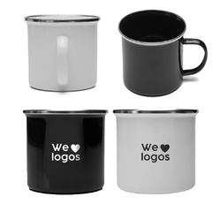 taza enlozada con logo