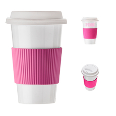 jarro termico mug me, con agarradera de silicona, jarro termico para cafe con logo