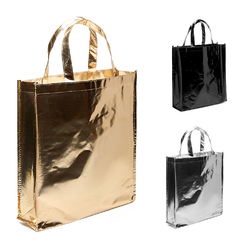 bolsa metalizada con el logo de tu empresa, dorada, plateada 