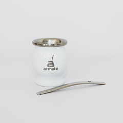 AR MATE ACERO - BLANCO + BOMBILLA