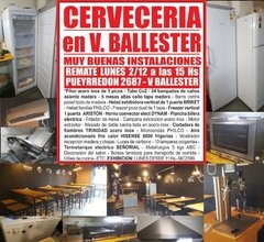 CERVECERIA en VILLA BALLESTER - REMATE GASTRONOMICO EL LUNES 2/12/2019